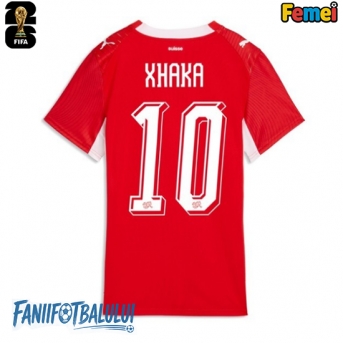 Elveția Granit Xhaka #10 Echipament de Fotbal Replică Mondial 2026 Femei Acasa